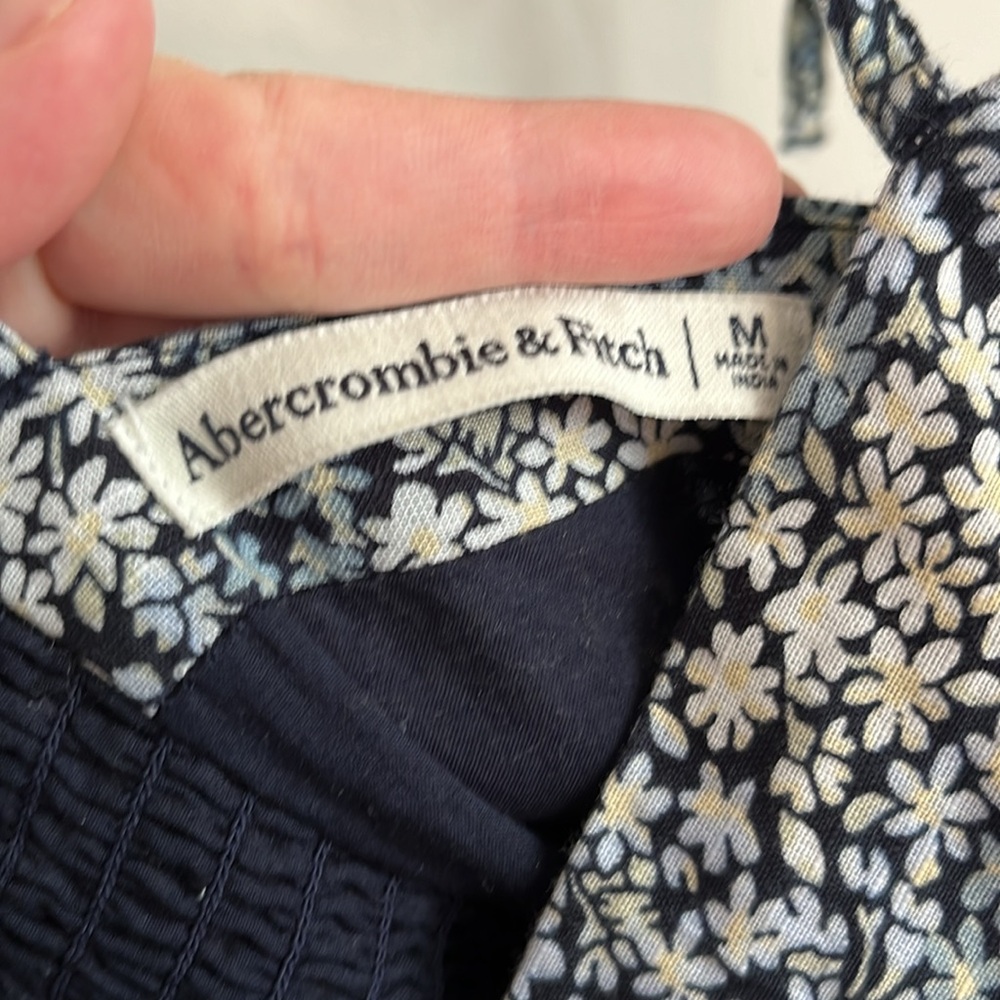 Abercrombie & Fitch Blue Floral Tie Strap Mini Dress - Picture 4 of 8